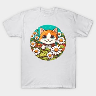 Fancy And Fine Flowered Cat Garden Design - Cat Lover T-Shirt